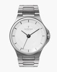 Guardian esfera blanca plateada con correa de reloj H-Link plateada