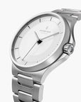Guardian esfera blanca plateada con correa de reloj H-Link plateada