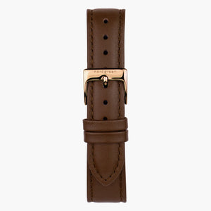 Cuero Marrón - Oro Rosa - 32mm