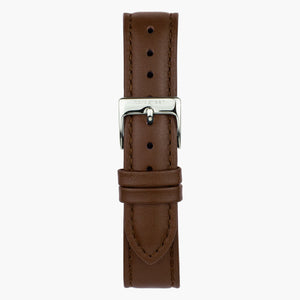 Cuero Marrón - Plata - 32mm