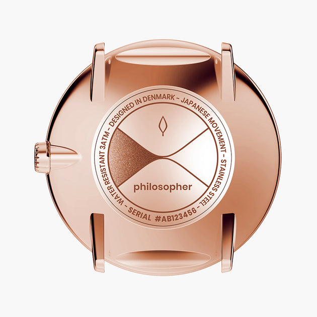 Philosopher - BUNDLE White Dial Rose Gold I Rose Gold Mesh / Brown Leather Straps