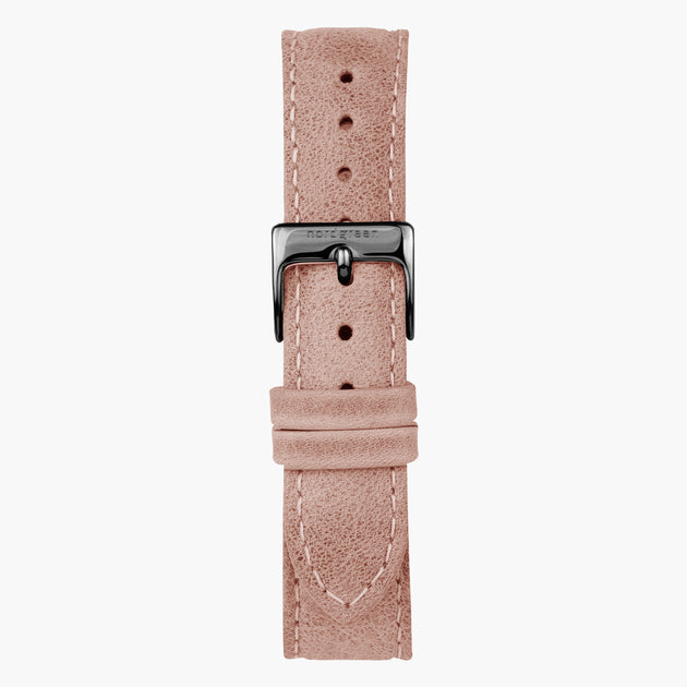 ST16POGMLEPI &Læder urremme - pink med gun metal spænde - 16mm