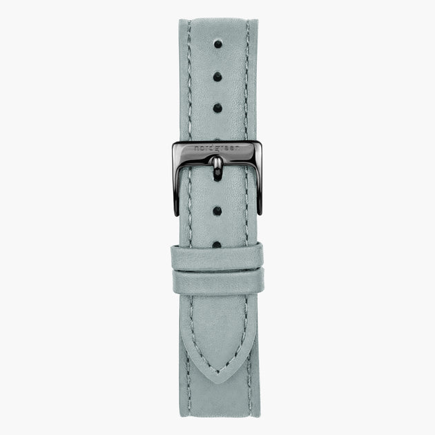 ST20POGMVEDG &Vegansk læder urremme - grå med gun metal spænde - 20mm
