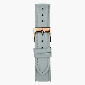 ST20PORGVEDG &Vegansk læder urremme - grå med rose guld spænde - 20mm