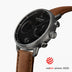 PI42GMVEBRBL &Pioneer kronograf ur i gun metal - sort skive - brun vegansk læder urrem