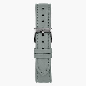 ST16POGMLEGR &Læder urremme - grå med gun metal spænde - 16mm
