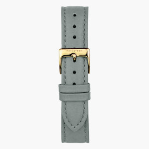 ST18POGOLEGR &Læder urremme - grå med guld spænde - 18mm