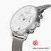 PI42SIMESIXX &Pioneer kronograf ur i sølv - hvid skive - mesh urrem