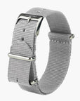 Grey Nylon Watch Strap - Silver - 36mm